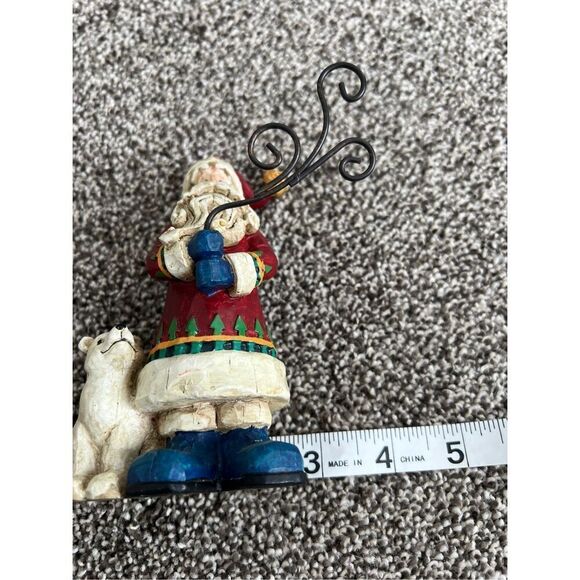 Russ Berrie The Christmas Sampler Santa Claus Figurine With Polar Bear - Picture 8 of 8
